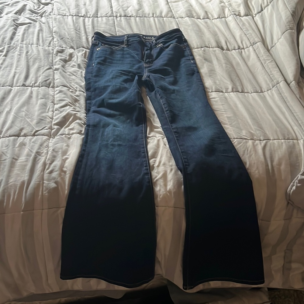 American Eagle Flare Jeans- Size 4 TALL. Inseam is 35 inches. Only worn once.